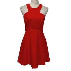 NBD X THE NAVEN TWINS RED HALTER MINI DRESS - S